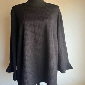 Ann Taylor Black Textured Blouse NWT